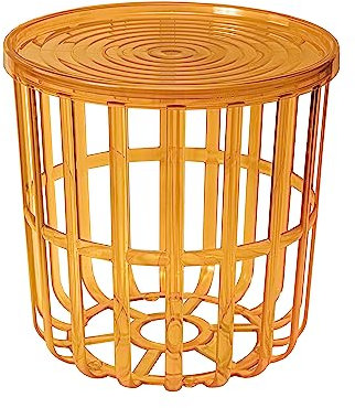 BranQ - Home essential, Designer-, funktionaler und moderner Kaffeetisch Zen, aus hochwertigem BPA-freiem ABS-Kunststoff, mit abnehmbarem Bezug, Bernstein