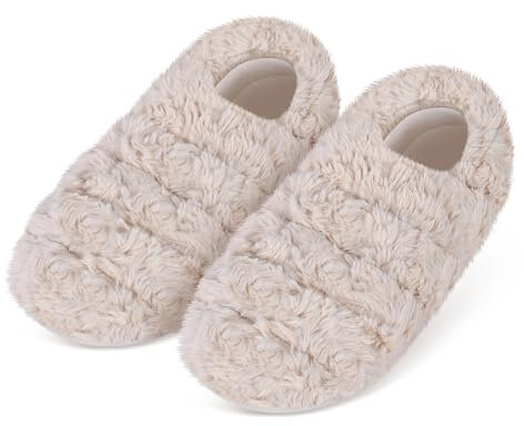 Suzzipad Microwavable Slippers and Foot Warmer for Bed, Microwave Heated Slippers for Women & Man, Feet Warmers for Plantar Fasciitis, Cold Feet, S/M