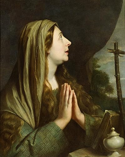 SYlale Bunte Wandkunstleinwand Leinwand Gemälde Maria Magdalena von Philippe De Champaigne für Wohnzimmer 60x90cm