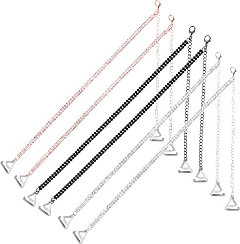 Pinsheng 3 Pares de Correas de Brasier de Diamantes de Imitación Correa de Hombro Invisible Ajustable Correa de Hombro para Mujer Cinturón Tirantes Sujetador Decorativos Antideslizante Ajustable