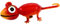 Dekohelden24 Metall Eidechse mit Magnet in rot - Kühlschrankmagnet, Größe: L/B/H ca. 19 x 8 x 5 cm