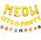 LaVenty Meow Lets Pawty Balloons Lets Pawty Katze Geburtstags dekoration Cat Kätzchen Geburtstagsfeier Katzen Geburtstag Deko Happy Birthday Für Katzen