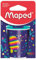 Maped - Bleistiftspitzer Pixel Party – einfaches und präzises Anschneiden – Spule aus Metall – Behälter groß – Bleistiftspitzer mit 2 Löchern