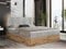 MKS MEBLE Boxspringbett 160x200 mit Bettkasten, Polsterbett 160x200 mit Matratze H3, Boxspringbett 160x200 mit Kopfteil, Boxspringbett mit Massivholz - Nessi - Hellgrau Velvet - H3