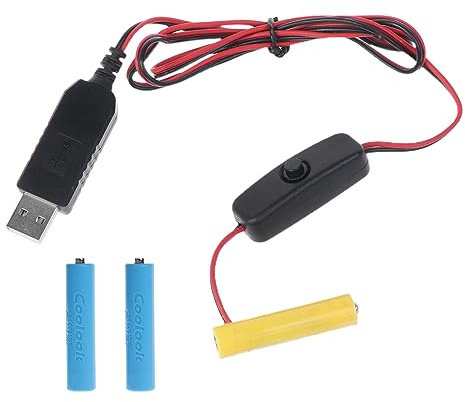 AA Battery Eliminator, AAA Battery Eliminator USB Power Supply Cable Replace 3x AAA Battery for Radio Electric Toy Clock LED Light with Switch