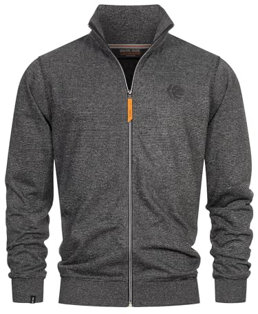 Indicode Herren INYanic Sweatjacke Herrenjacke Cradigan mit Stehkragen | Sportliche Sweatjacke für Outdoor und Sport, Cardigan, Herrenjacke, Sportjacke, Freizeitjacke, Zip Jacke für Männer
