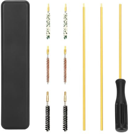 MOCNT 9 Pièces Kit de Nettoyage Pistolet d'entretien Kit de Nettoyage Arme et Pistolet Fusil De Chasse Cleaning Brosse Airsoft Rifle .177Cal .22Cal .17Cal 4,5mm 5,5mm