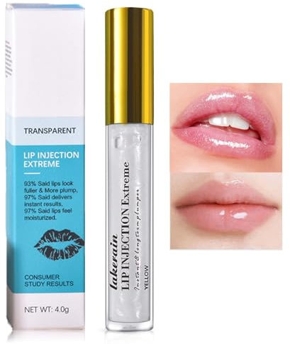 EONFAVE Klares Perlglitzer Lip Plumper Oil, Aufpolsternder Lippenöl, Moisturizing Hydrating Lippen Care Lip Gloss, Effektive Lippenauffüllung, Reduziert Feine Linien und Langanhaltend Pflegende Lippen