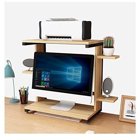 Tavolino per Stampante Stampanti in posizione verticale Stampante Supporto for immagazzinaggio a 2 piani for organizzatori e archiviazione for ufficio Desktop Fax Machine Scanner Computer portatile Su