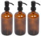 Harbour Housewares 3 Pack Amber Soap Dispensers - 500ml Refillable Glass Soap Dispensers Hand and Dish Liquid Pump for Bathroom, Kitchen, Laundry Room