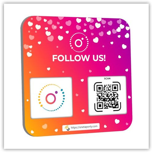 Placa QR para redes sociales: obtén más reseñas, seguidores y aumenta tu presencia, soporte de revisión, letrero de revisión de código QR, firme en la parte posterior (1 placa QR de Instagram)