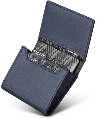 VULKIT Visitenkartenetui für Herren Leder-Visitenkartenetui RFID-blockierendes Kreditkartenetui Brieftasche mit Magnetverschluss