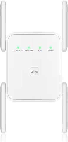 2025 Ripetitore WiFi Potente per Casa, Amplificatore WiFi Facile da Configurare, Extender 300Mbps 2.4GHz con Porta LAN, Compatibile con Router e Modem(4 Antenne)