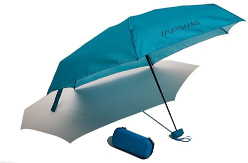 Muitomas, Ombrellino con Custodia, Ombrello Pioggia Pieghevole, Ombrello Piccolo Antivento e Pioggia, Colore Blu Ottanio