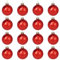 Truevaste 16 Glas-Weihnachtskugeln, Rote Christbaumkugeln ∅ 6 cm, mit Spezieller Federmalverfahren, Weihnachtsdeko für Festtage und Partys