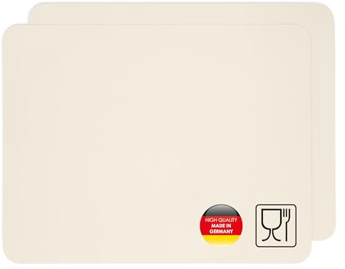 Ehrenkind® Platzset Kinder – Made in Germany Abwaschbares Tischset aus 100% PE, Eva-PP-Film, rutschfest und BPA-frei – Perfekte Tischunterlage für Mahlzeiten | 43x34 cm | 2-er Set | Beige