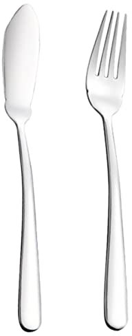 OFFSCH Fischbesteck Satz Aus Edelstahl Fischmesser Und Fischgabel Mit Mattglanz Geschirrset Für Restaurant Und Haushalt Glatte Oberfläche Modernes Design