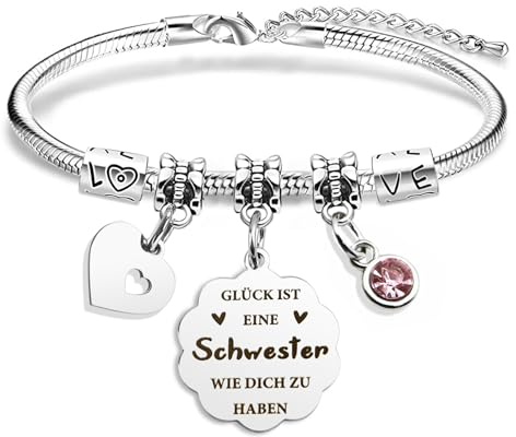 Schwester Geschenk für Schwester Geburtstag Kleinigkeit Beste Grosse Große Schwestern Geschenke Geschwister Schwesterherz Abitur Schulabschluss Geburtstagsgeschenk Geschenkideen Weihnachten Armband