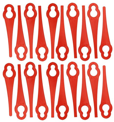 vhbw 20x Ersatz-Messer Ersatz für Grizzly 91099379 für Rasentrimmer - Ersatzklinge Rot, Nylon/Kunststoff