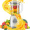 SHARDOR Standmixer Smoothie Maker mit 6 Klingen aus rostfreiem Stahl,1,25L Glasbehälter Mixer