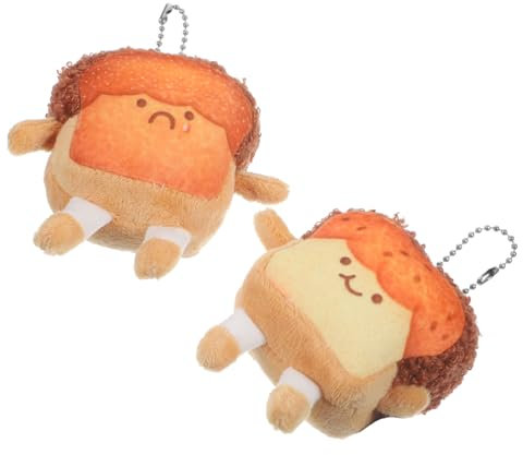Supvox 2 Stück Lustige Plüsch Toast Anhänger Süße Brot Puppe für Schlüsselanhänger Taschen und Halloween Dekorationen mit Einzigartigem Design und Strapazierfähigem Material