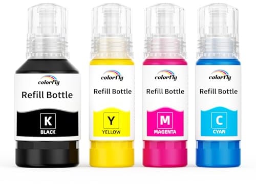 colorfly Ink Bottles Compatible with Epson ET-2710 ET-2810 | Replacement for Epson ET-2711 ET-2712 ET-2714 ET-2715 ET-2720 ET-2721 ET-2726 ET-2815 ET-2820 ET-2821 ET-2825 ET-2826