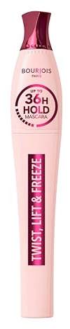 Bourjois Twist, Lift & Freeze Mascara, Noir, Tenue 36 h, Effet lift extrême et longueur, Brosse 2-en-1 Twist-Up, Formule qui ne coule pas, 8 ml