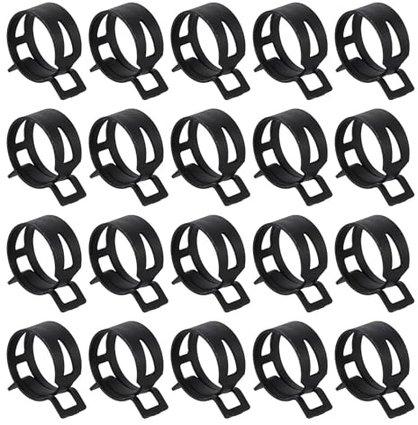QUARKZMAN 20-Stück Federbandschellen, 28mm Schlauchschellen Schwarz | Schlauchfederclip, Rohrschellen Schlauchklemmen Schelle Hose Clamp, Silikonschlauch Vakuumschlauch Rohrschelle