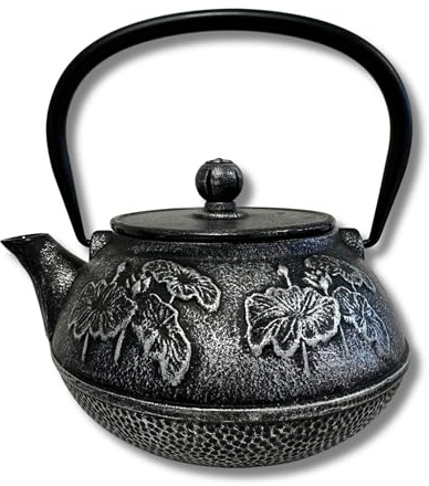 SO SKIN IDASY – Théière japonaise en fonte 900 ml, filtre en acier inoxydable alimentaire, intérieur émaillé, fabrication artisanale, finition bicolore noir et argent