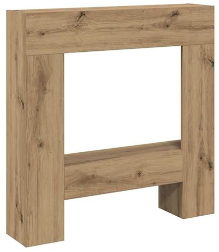 Kaminumrandung Artisan-Eiche 81x18x82 cm aus Holzwerkstoff - stilvolle Umrandung für Kamine & Holzöfen - langlebig & pflegeleicht