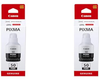 Canon GI-50 Bouteille BK Noire (Emballage Carton) (Lot de 2)