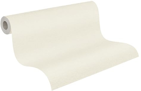 A.S. Création Blätter-Vliestapete – Creme, Grau, Grün – 10,05 x 0,53 m | Florales Blätter-Motiv als natürlicher Blickfang – matte Motivtapete, einfach zu verkleben & spurlos abziehbar