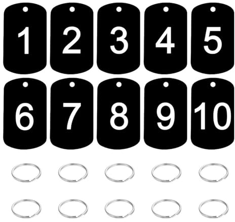 XNXYZABCE Round Metal Number Tags, Metal Number Tags 1-200 Aluminum For Luggage ID Keyring Labels Keychain Digital NamePlate(100-200)