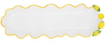 KASANOVA Servierplatte oval 36,5 cm Keramik Zitronen