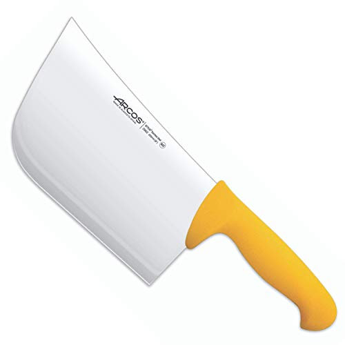 Arcos Serie 2900 - Cuchillo Hachuela - Hoja de Acero Inoxidable NITRUM de 220 mm - Mango inyectado en Polipropileno Color amarillo