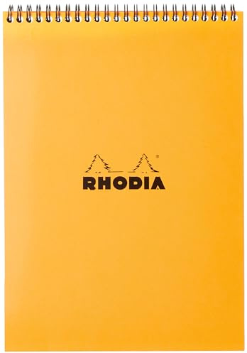 Block Spirale Rhodia Classic 21 x 29,7 cm 80 Blatt zum Heraustrennen 80 g Liniert ORANGE
