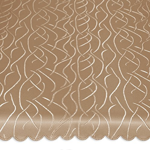 Unbekannt Tischdecke eckig 130x160 cm Struktur damast Streifen bügelfrei fleckenabweisend #1156 (hellbraun)