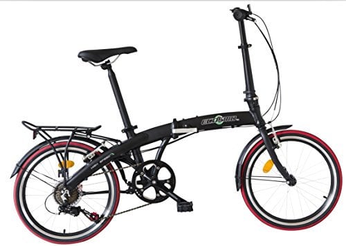 ECOSMO 20 Lightweight Alloy Folding City Bike Bicycle, full disc brakes Small foldup size so fits most car boots easily, 7 Gears,11.5kg - 20AF09BL