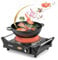 Duronic HP1 BK Kochplatte, elektrische Herdplatte, Kochfeld aus Edelstahl, rostfreier Stahl, stufenlose Temperatur, Tragegriffe, 1500 Watt, Camping
