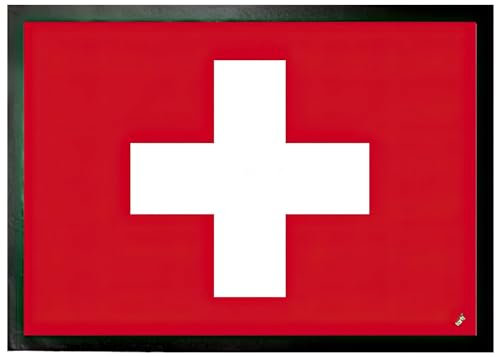 1art1 Schweiz Flaggen Der Welt Fußmatte Dekomatte Innenbereich | Design Türmatte 70x50 cm