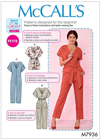 McCall's Sewing Pattern M7936Z Misses'/Miss Petite Romper, Jumpsuit and Belt