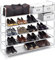 Relaxdays Schuhregal Stecksystem, 5 Ebenen, Schuhablage f. 20 Paar Schuhe, Metall & Stoff, HBT 90,5 x 87 x 29,5 cm, weiß