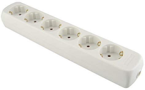 UNITEC TSD 6fach m.Aufhängung o.Kabel schwarz, 250 V, weiß