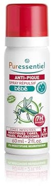 Puressentiel - Anti Pique - Spray Répulsif et Apaisant Bébé - Anti-Moustiques- Zone infestées tempérées et tropicales - Actif 100% d'origine naturel - 0% d'insectifuge neurotoxique - 60 ml