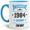 Tassendruck Geburtstags-Tasse Geboren 1984 Eine Legende aus Erfurt Innen & Henkel Hellblau/Geschenk/mit Spruch/Mug/Cup/Becher/Qualität Made in Germany