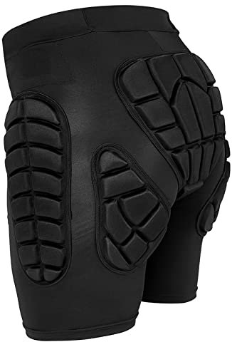 TOMSHOO Protektorhose Herren Damen, 3D-Schutz Gepolsterte Kurze Hose für Snowboarding, Skaten und Skifahren, Eva Paded Protektor Shorts für Hüfte, Po und Steißbein, XXL