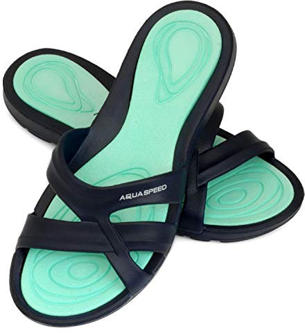 Aqua Speed Set di sandali da bagno + asciugamano in microfibra da donna | sandali da doccia per donna e ragazza | sandali da sauna | infradito da bagno