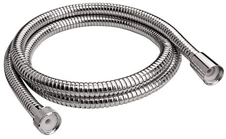 'aquaSu® Brauseschlauch Wisa | ausziehbar: 150-200 cm | mit Verdrehschutz | knick- & zugfest | Standard-Anschluss in 1/2 mit Konus & Rändelmutter | chrom | Metall | Duschschlauch 1,5-2m | 72222 3