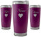 Personalised Engraved 500ml Dark Purple Travel Cup with Name and Heart Design, Personalise with Any Name
