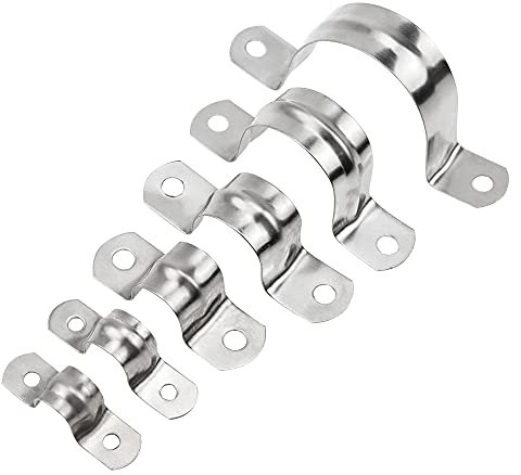 PLCatis Edelstahl 304 Rohrschelle 30 Stück U-Förmige Sattelklemme Edelstahl U Schlauchschelle M12 M14 M16 M22 M32 M42 Befestigung U-Rohrschelle für Wasserrohre Gasrohre Heizrohre